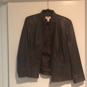 Talbots petite leather jacket